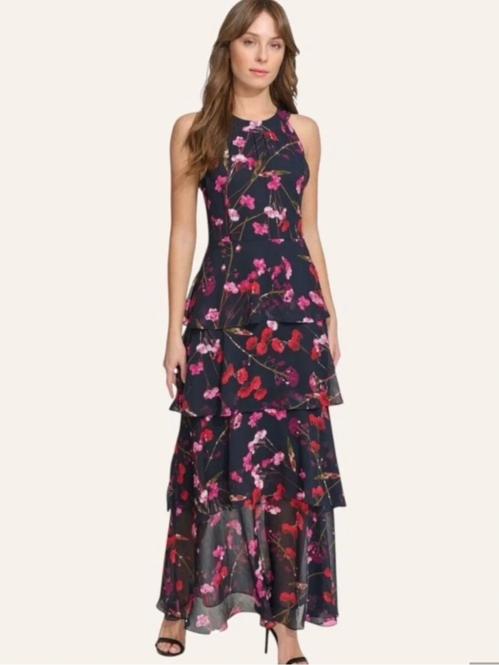 Tommy Hilfiger Women
Size 16 NEW Floral Halter Maxi Dress Navy Chiffon NWT - Picture 2 of 5